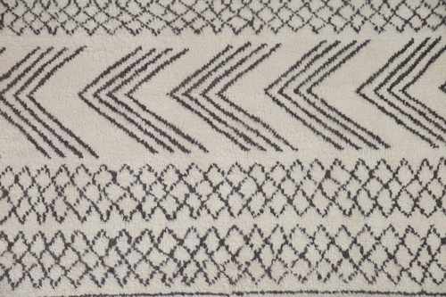 Tribal Geometric Ivory/ Black Moroccan Oriental Handmade Wool Area Rug 5'x8' New - Bild 4 von 12