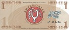Amper-Taler 1 unit, 2011, Gutschein, local currency POLYMER