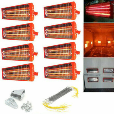 8 X 2KW Spray Baking Booth Infrared Red Paint Curing Light Heating Lamp