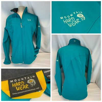 Mountain Hard Wear Jacket L Women Blue Nylon Poly Stretch Mint YGI E1-2