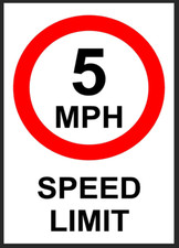 5 MPH Speed Limit Safety Metal Sign Road Sign Home Fence Wall Gate 