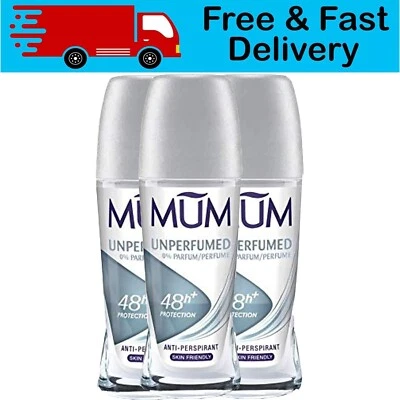 Mum Deodorant Roll On Unperfumed 3 x 50ml