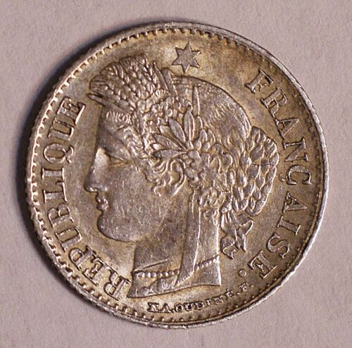 1850-A France 20 Centimes silver coin KM-758.1 SCARCE Exceptional grade #15399
