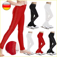 DE Mädchen Kinder Lang Leggings Hohe Taille Eiskunstlauf Strumpfhose Tanzhose