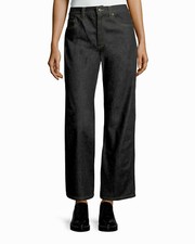 MARC JACOBS Black High Waist Wide Leg Cropped Jeans 250 NWOT Size 28