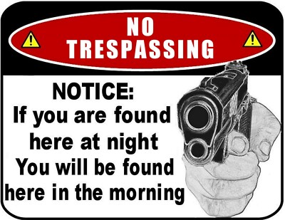 No Trespassing - Notice: If You Are Found Here at Night 11.5 x 9 Laminated Sign