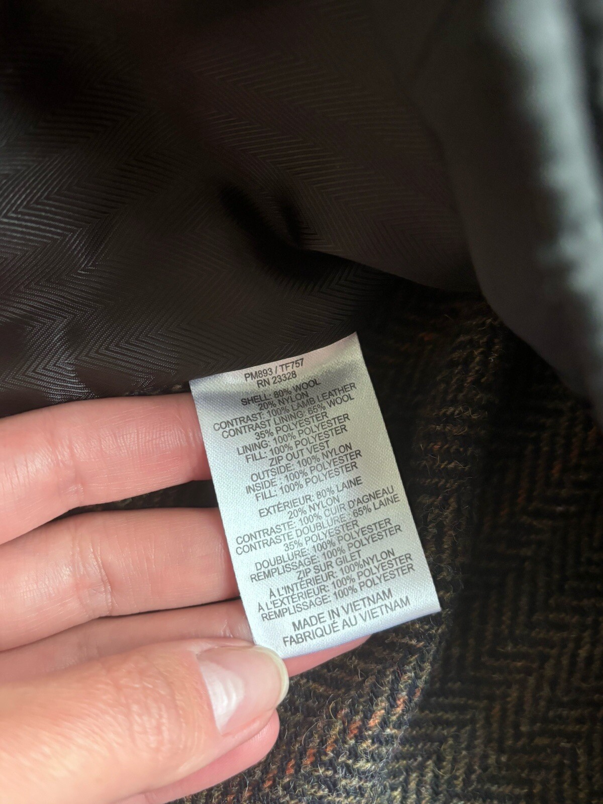 Pendleton $425 Herringbone Coat Removable Wool In… - image 12