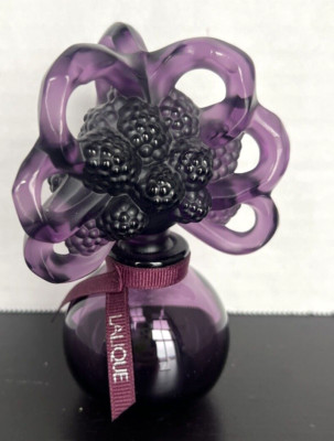 LALIQUE FRANCE Amethyst Purple Perfume Grapes Bottle Decanter Flacon Mint Rare