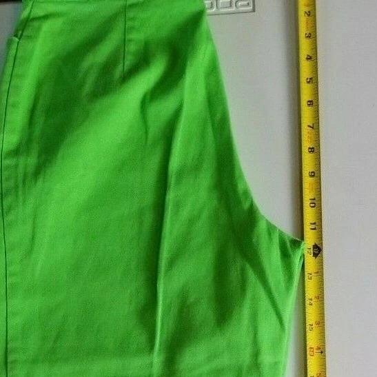 Lote de 2 Pantalones Capri Cabeza de Pato para Mujer 8 Verde Naranja Bolsillos Puños a Rayas Usados en Excelente Condición Foto 4 de 4