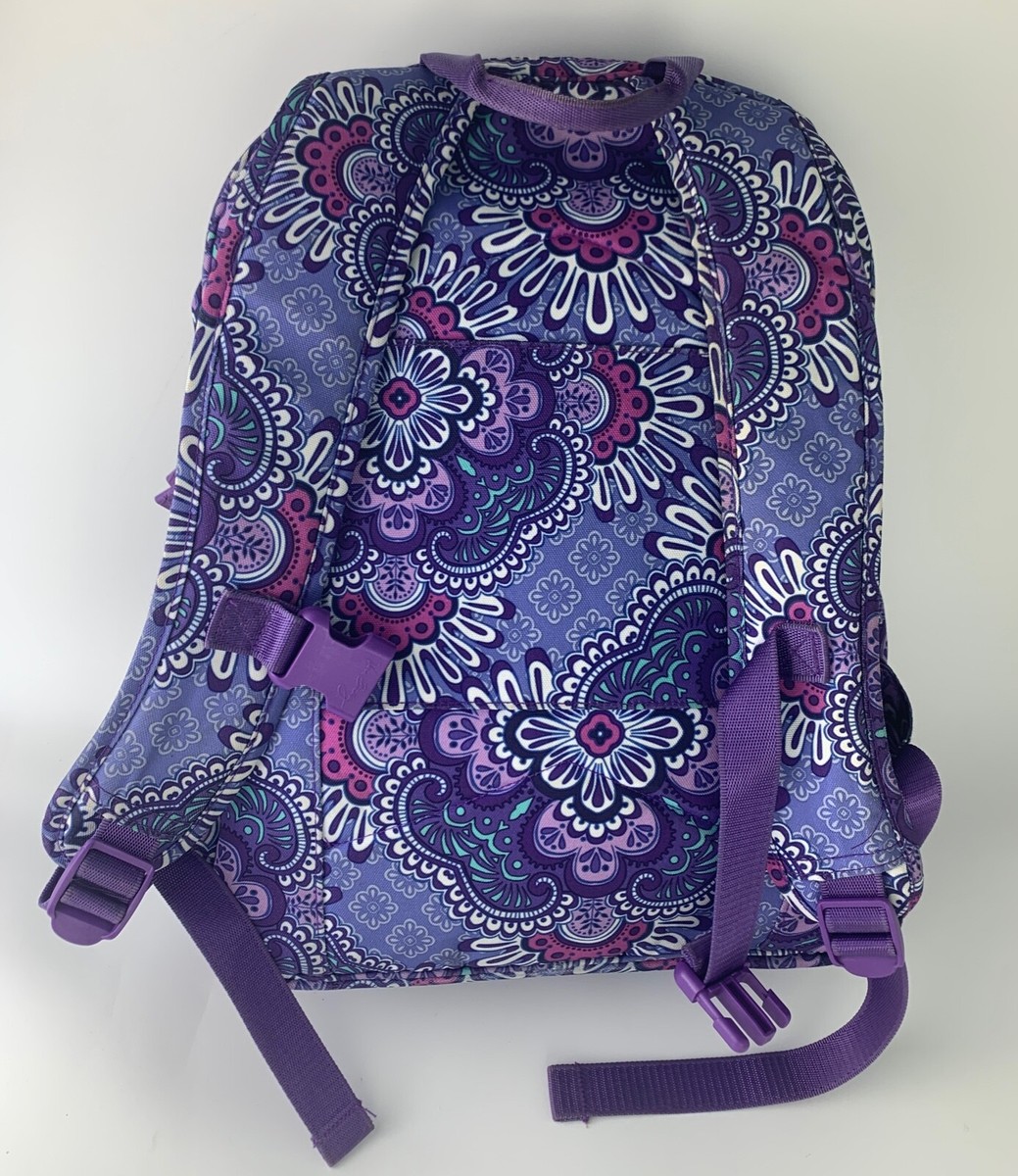 Vera Bradly Essential large Laptop Lilac Medallion Backpack  display picture 1