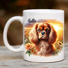 Personalised Cavalier King Charles Spaniel Dog Mug, Gift Present Christmas