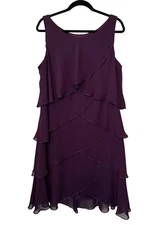 Camille La Vie Royal Prpl Tiered Beaded Dress Sz 18 MOB/MOG, Fairycore, Vintage