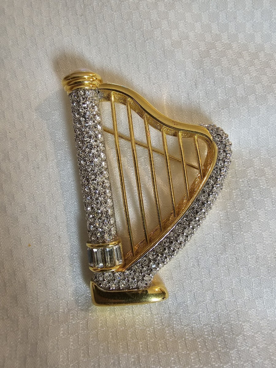 Rare Retired Swarovski Crystal Harp Brooch | eBay