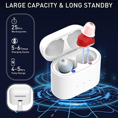 1Pair Invisible Hearing Aids MiNi Digital Sound Amplifier Enhancer With Battery