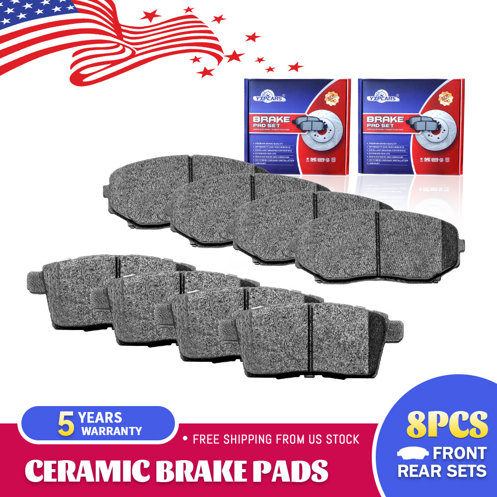 Front & Rear Ceramic Disc Brake Pads For Mazda CX-7 CX-9 Ford Edge Lincoln MKX