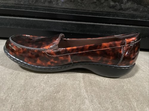 Collection By Clarks Slip-On Loafers Ashland Jam Brown Tortoise Shell 7 Wide - Picture 4 of 10
