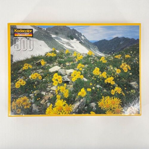 VTG Kodacolor 500 Piece Puzzle Maroon Snowmass Wilderness, CO Rose Art 2000