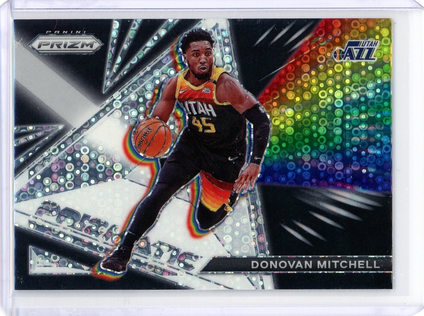 2021-22 Panini Prizm Donovan Mitchell Fast Break Prizm Prizmatic #8 Jazz
