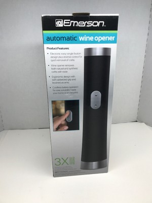 Electric Automatic Wine Bottle Opener With Foil Cutter Emerson 