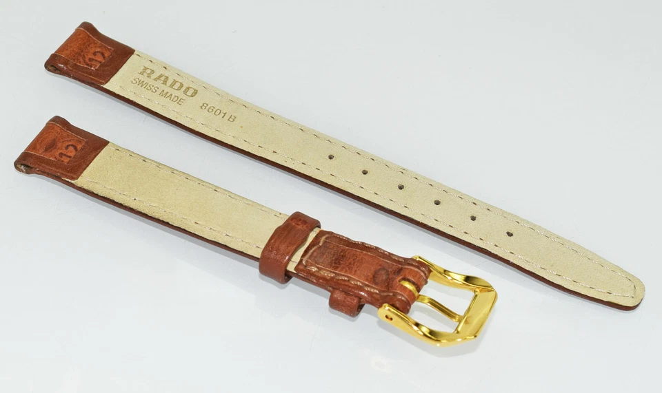 Genuine RADO Brown Leather 12 mm Ladies Watch Bracelet Band Strap 08601B 8601 - Image 2 of 2