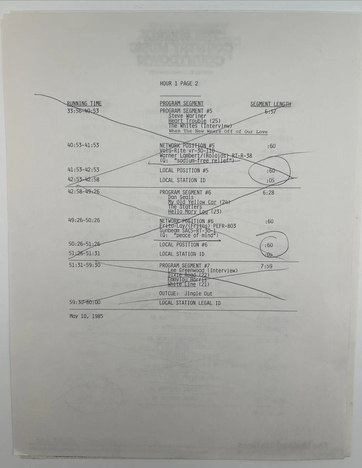 THE WEEKLY COUNTRY MUSIC COUNTDOWN 3xLP Radio Show, Vinyl & Cues 5/10/1985 - Image 4 of 4