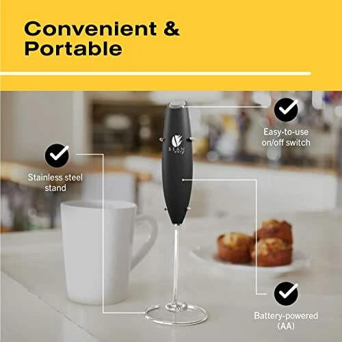 Milk Frother For Coffee Handheld Mini Electric Drink Mixer Foamer Frother