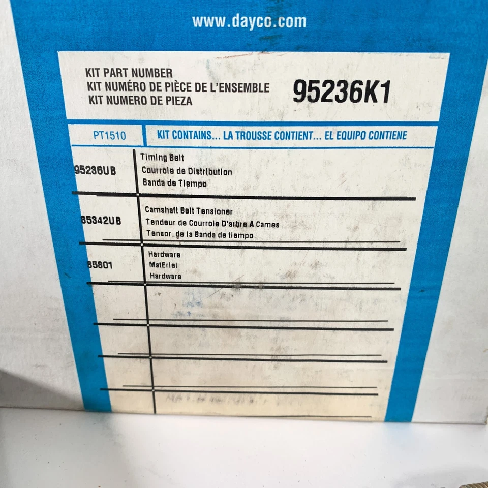 Kit de correa de distribución de motor Dayco 95236K1 para 93-97 Toyota Corolla Geo Prism Foto 2 de 4