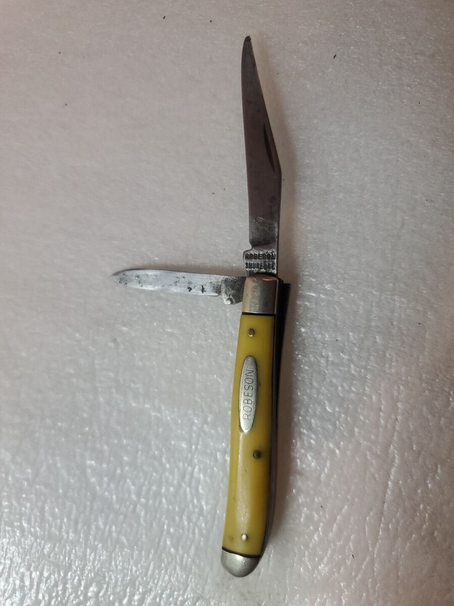 Old Vintage Antique Robeson Shuredge Yellow 822393 Folding Old Vintage Antique Robeson Shuredge Yellow 822393 Folding