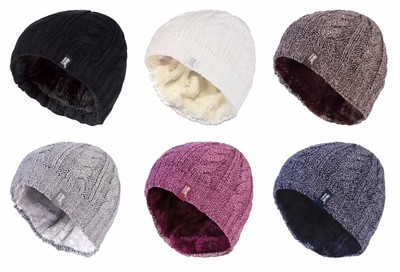 Heat Holders - Donna Invernali Termici Pile Beanie Cappelli Berretti in  Maglia | eBay