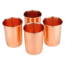 Drinking Copper Glass 100% Pure Copper, Tumbler, Serveware & Drinkware, Set of 4