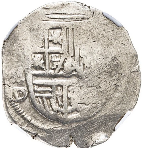 Mexico 4 Reales COB (1618 - 1632) Mo D, Phillip III or IV, NGC AU53. TOP POP.