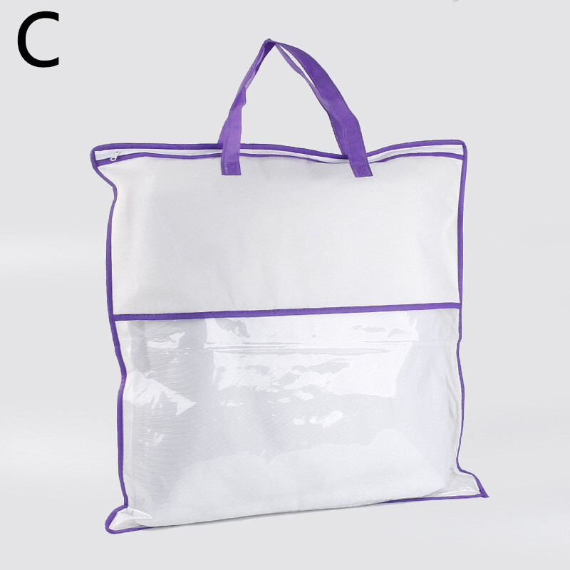 Pillow Storage Bag Non Woven Tote Zipper Clear Bags Home Organizer Saving  Space