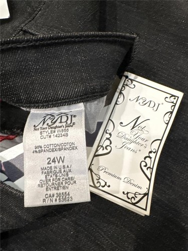 NYDJ Not Your Daughters Jeans Black Stretch Classic Dark Jeans Size 24W NWT - Picture 3 of 7