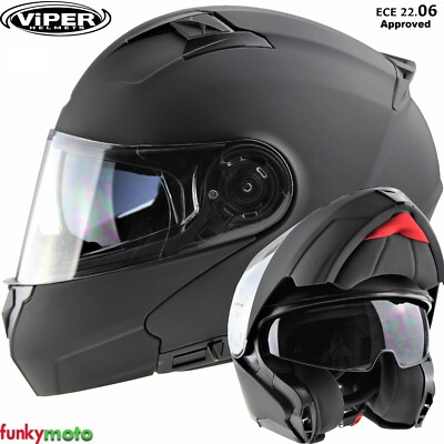 Modular Motorradhelm DVS Klapphelm vorne Motorrad Sturzhelm ECE matt blac