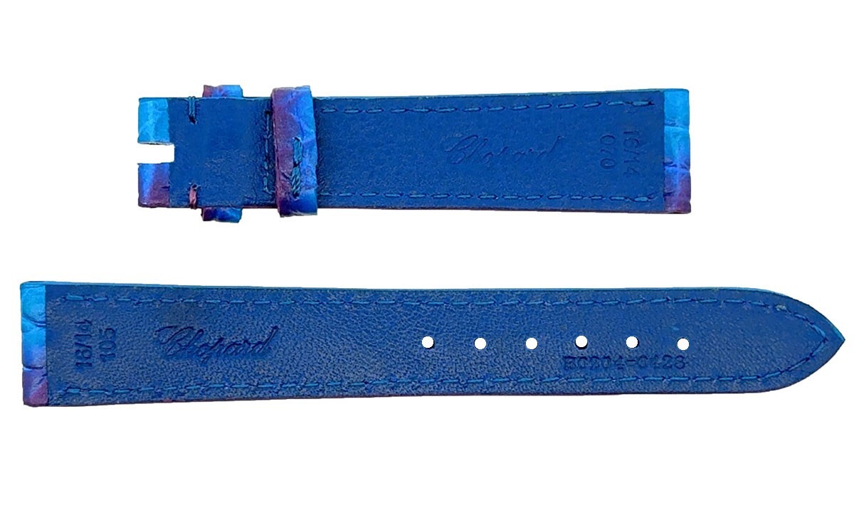 Chopard 16mm x 14mm Blue Alligator Women display picture 2