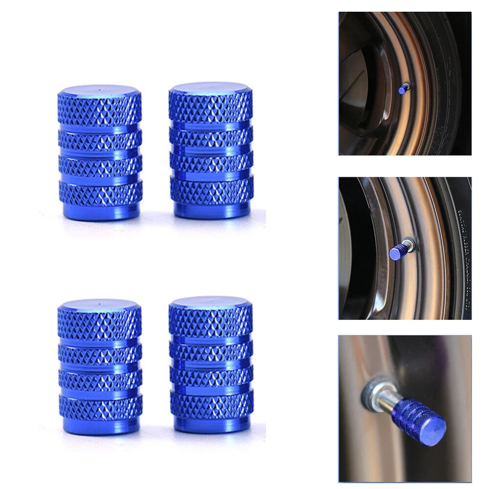 4pcs Universal Aluminium Car Wheel Tyre Valve Stems Air Dust Cover Screws Caps - Image 2 of 4