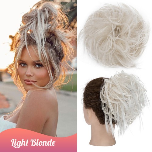 UK.LARGE Curly Messy Bun Hair Piece Scrunchie Thick Hair Updo Extension as Human - Picture 20 of 81