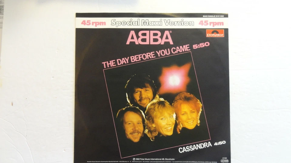 ABBA Cassandra, Day Before You Came 45RPM Vinyl Maxi LP (Personal Collection) - Image 3 of 4