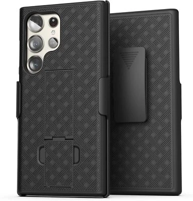 ROCKINGSPACE For Samsung Galaxy S24/S24Plus/S24 Ultra Phone Case with Belt Clip Holster Cover