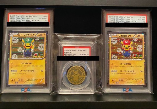 Mario Pikachu 293 XY P Luigi Pikachu 294 XY P Special Box Pokemon Card 