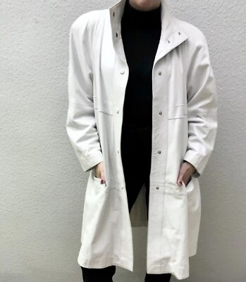 Vintage Oversized Ledermantel /80er - 90er /  C&A Lammnappa / Futuristisch - Bild 1 von 4