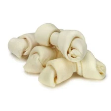 Natural Rawhide Dog Bones Dental Treats Long Lasting Knotted Beef Chews 8" - 9"