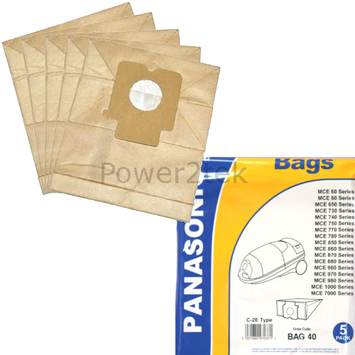 5 X C2E Bolsas de Polvo para Aspiradora Panasonic MCE771 MCE775 MCE778 |  eBay