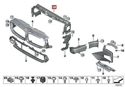 NEW GENUINE BMW 5 SERIES G30 G31 F90 FRONT RADIATOR AIR DUCT TOP 
