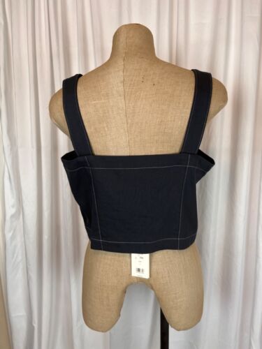 Top Veronica Barba Tiffany Blu Bottone Frontale Top Gilet Taglia L Nuovo con etichette $298 - Foto 4 di 6