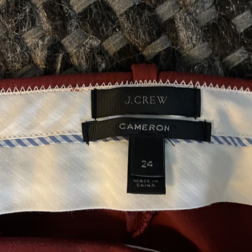 J crew High rise Cameron Chino pants color burgundy size24 - Picture 2 of 2
