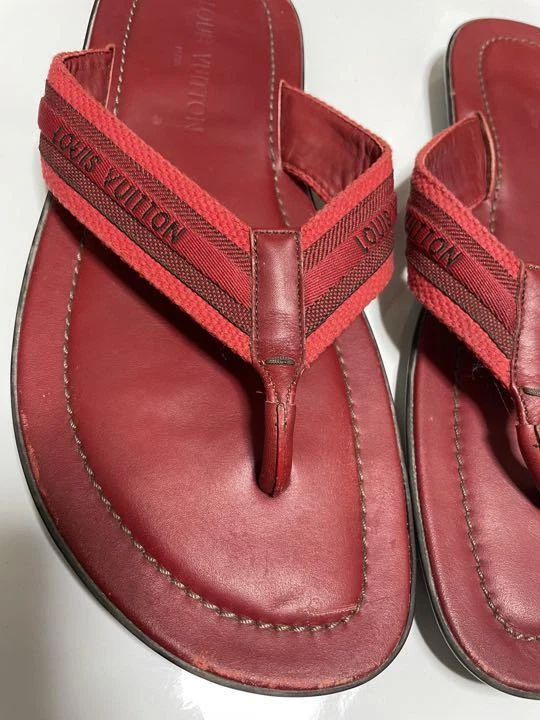 Louis Vuitton Sandals Flip Flop LV Size US9.5 EU42.5 Men's Red