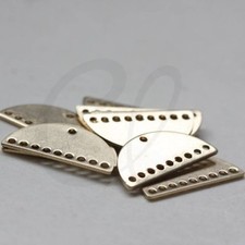 20 Pieces Raw Brass 10 Holes Half Circle-Moon-Charm 21x10.5mm CW-3848C-D-427