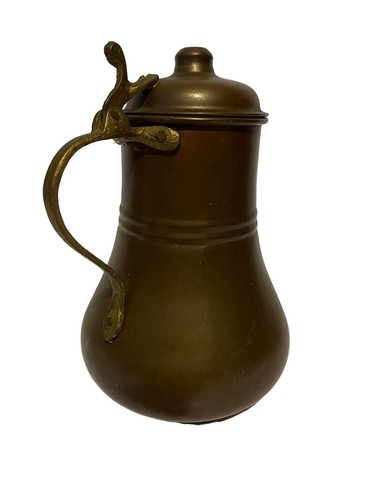 Vintage Antique Copper Brass Pitcher Handle Jug 8” - Picture 5 of 21