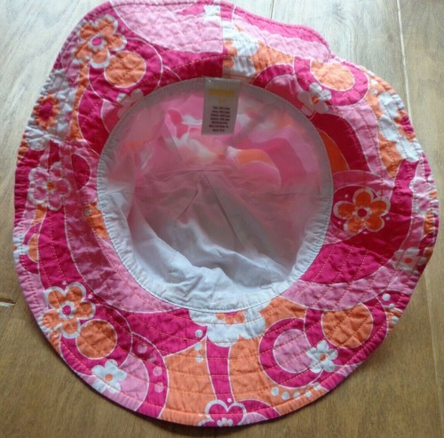 GYMBOREE Niña Usado en Excelente Condición Talla 5-7 Flor Rosa/Blanco/Naranja Sombrero Cubo - Imagen 3 de 4